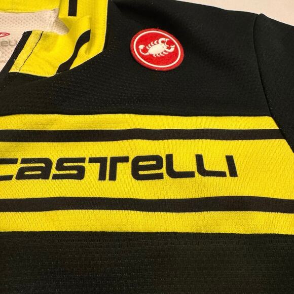 Castelli Cycling Jersey Men's Size M Full Zip 100% Polyester Black/Yellow - Picture 2 of 6